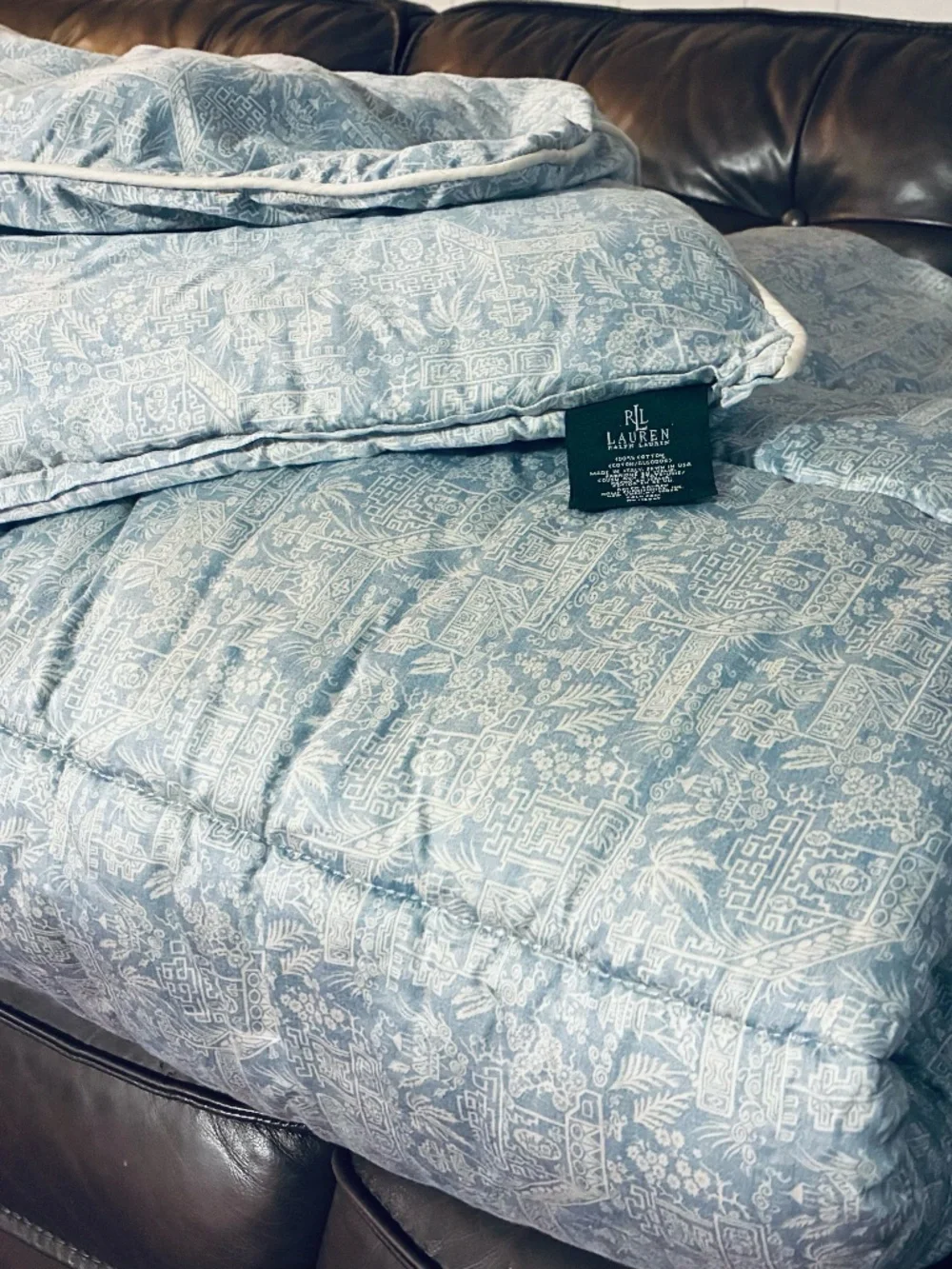 Vtg Ralph Lauren Indochine Pagoda King Comforter